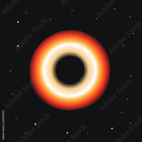 Blackhole on spcae with star vector.Galaxy blackhole power