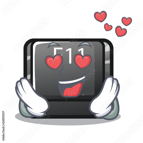 In love button f11 isolated with the cartoon photo