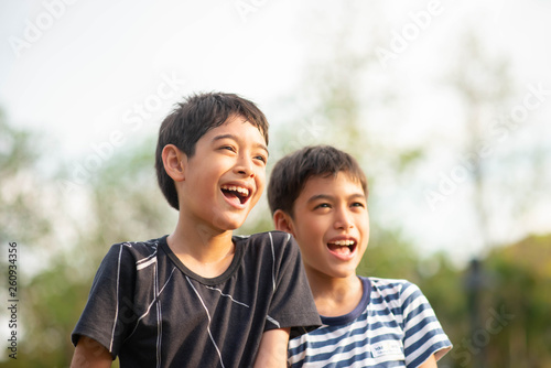 Portrait of sibling boy with happy face