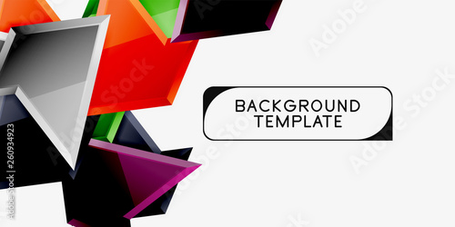 Free Download Minimal geometrical triangles with 3d effect abstract background template - GFXLoad