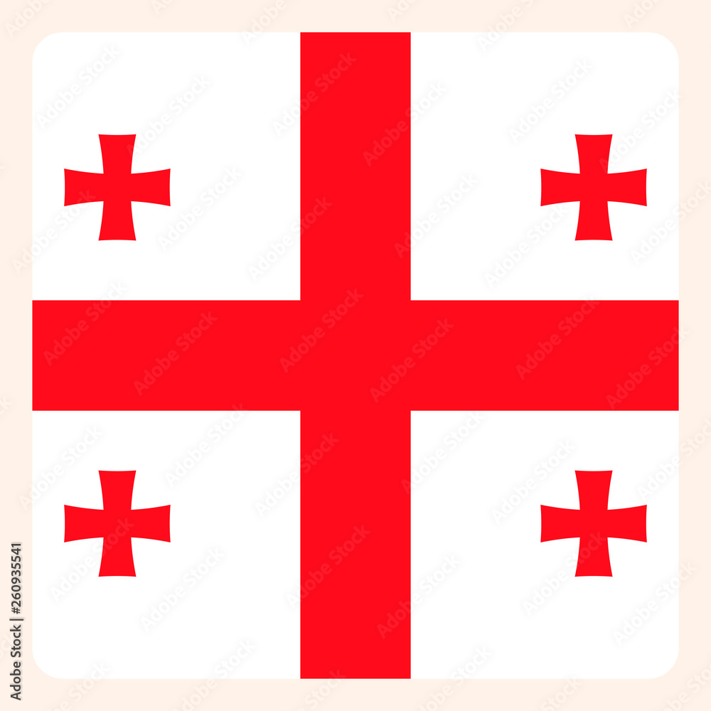 Georgia square flag button, social media communication sign, business icon. Georgia square flag button, social media communication sign, business icon.