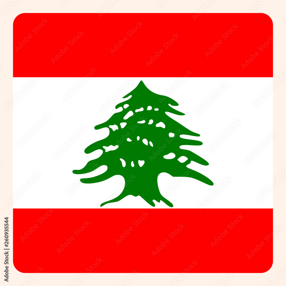Lebanon square flag button, social media communication sign, business icon. Lebanon square flag button, social media communication sign, business icon.