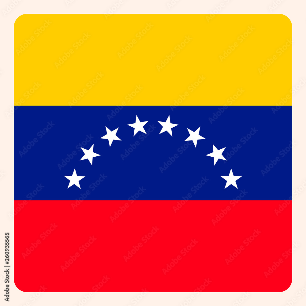 Venezuela square flag button, social media communication sign, business icon. Venezuela square flag button, social media communication sign, business icon.
