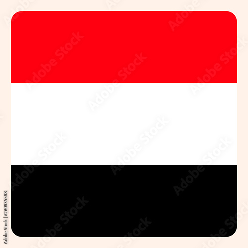 Yemen square flag button  social media communication sign  business icon.