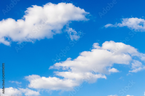 Background of beautiful blue sky and white clouds in summer and spring season