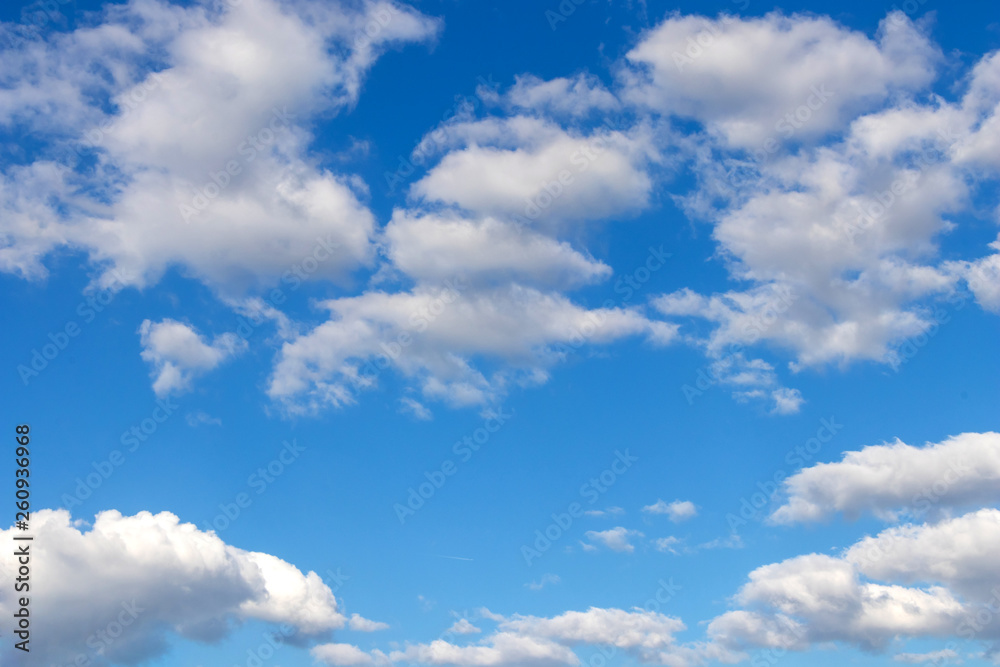 Background of beautiful blue sky and white clouds in summer and spring season Background of beautiful blue sky and white clouds in summer and spring season