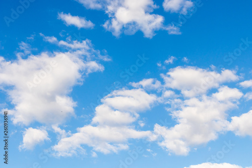 Background of beautiful blue sky and white clouds in summer and spring season