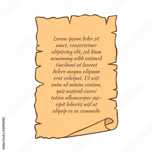 Parchment scroll with text.