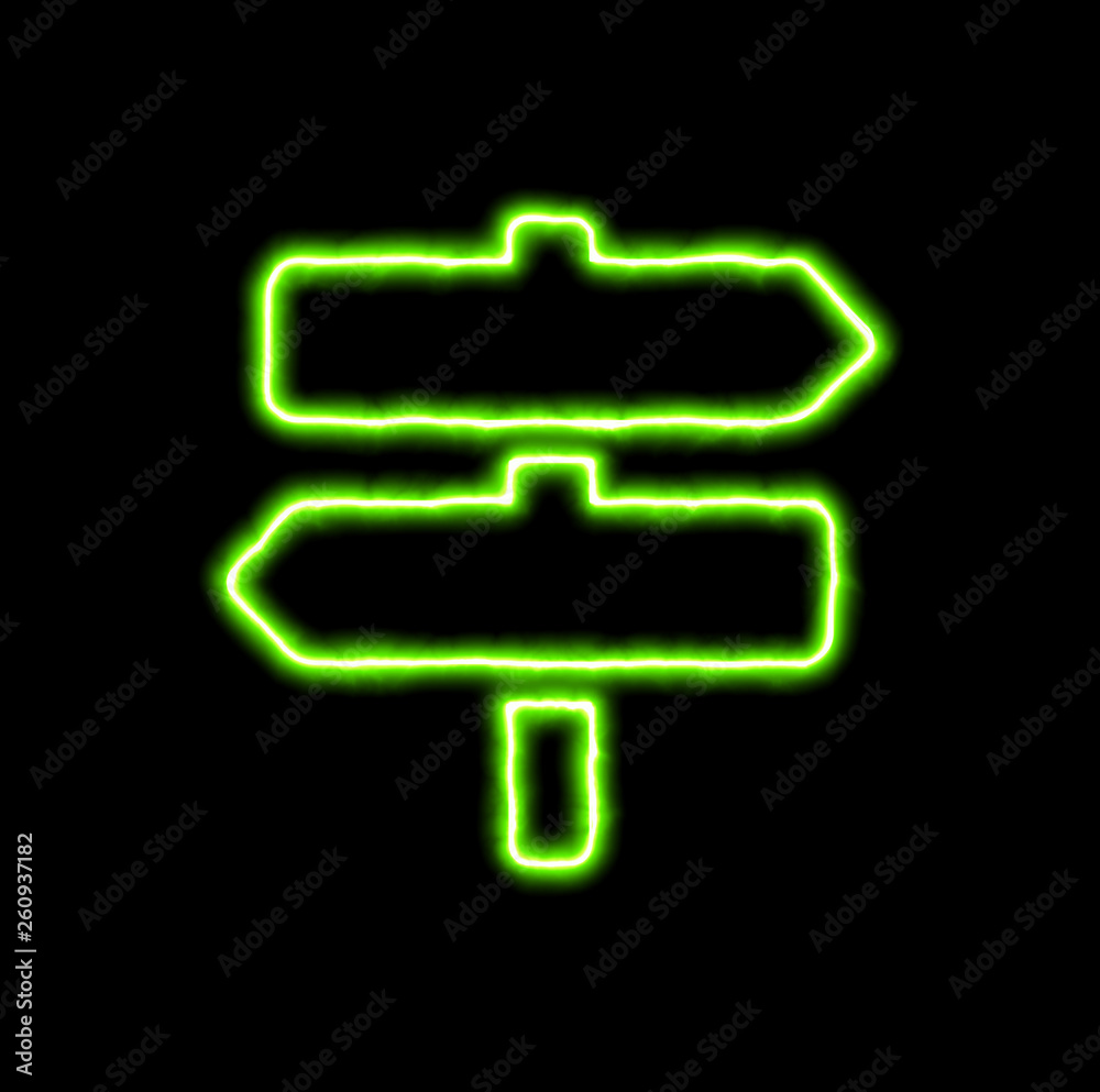 Fototapeta premium green neon symbol signpost