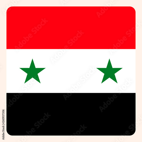 Syria square flag button, social media communication sign, business icon.