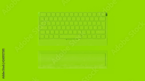 Lime Green Small Keyboard and Arm Rest 3d illustration 3d rendering