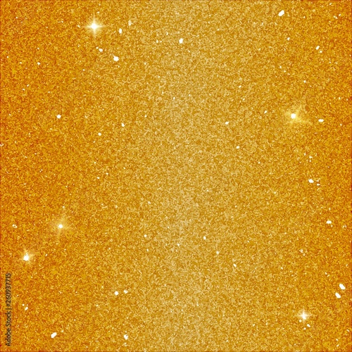 Magic Glitter Background in Yellow Color. Vector Golden Backdrop with Sequins and Shine Elements