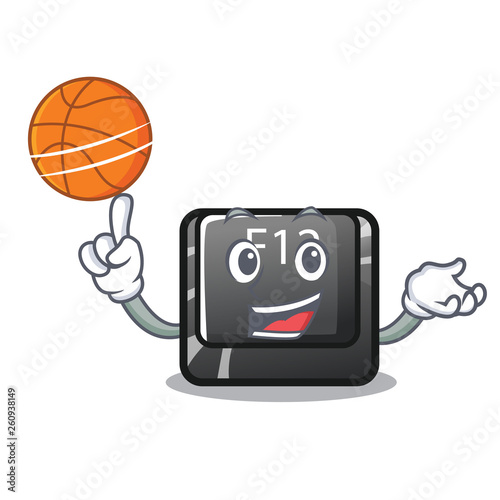 With basketball button f12 on a keyboard mascot