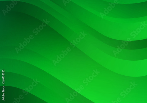 Abstract Background with Green Gradient Waves. Vector Minimal Banner