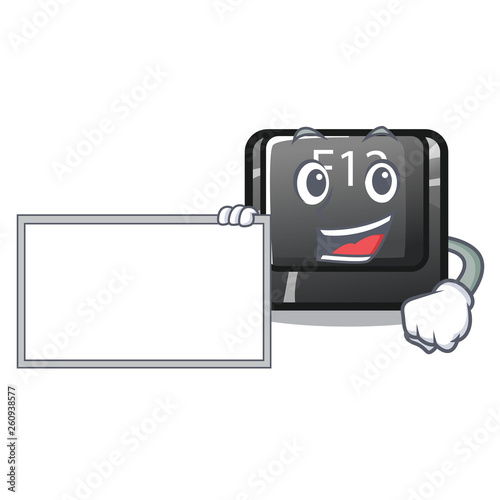 With board button f12 on a keyboard mascot photo