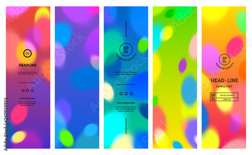Bright Banners with Gradients and Colorful Bokeh Lights. Abstract Blurred Texture for Partiesand Carnivals.