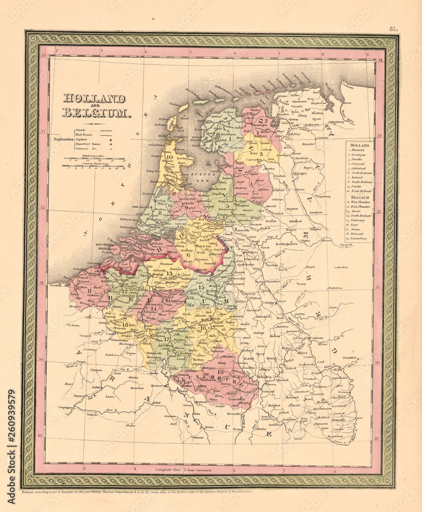 Fototapeta premium Old map. Engraving image
