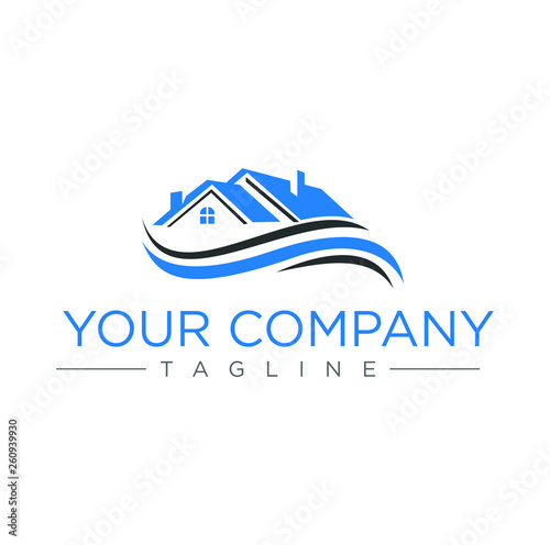 Roof, Home, House, Construction, architecture, apartment, duplex, Properties, dormitoriy, dwellings, mortgage, real estate logo Design Vector Illustration
