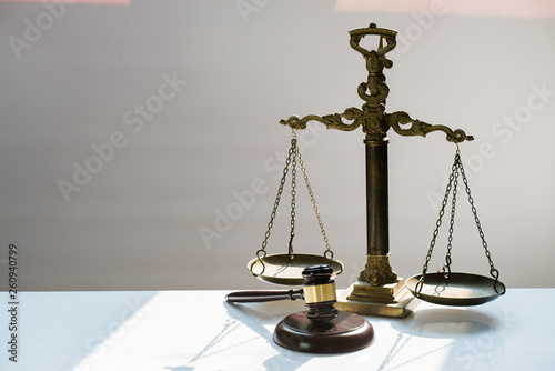 Law and Justice concept image, Gray background
