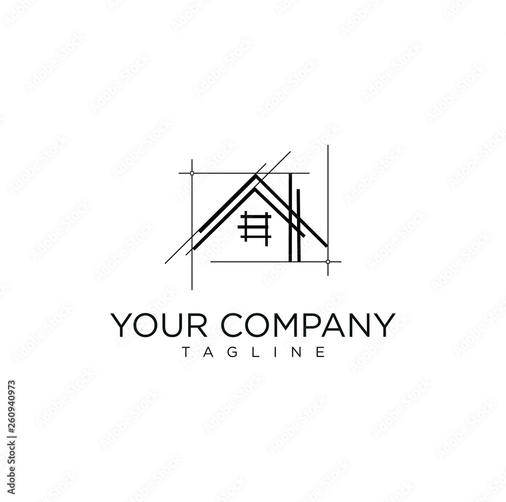 Planning Real Estate, Designing House Logo,  Constructing building, structure, architectural achievement, Urban Design, built environment, architect Home Logo Design Vector Inspiration