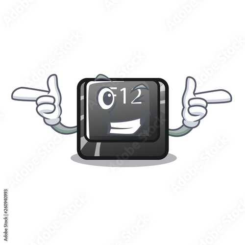 Wink button f12 isolated in the character