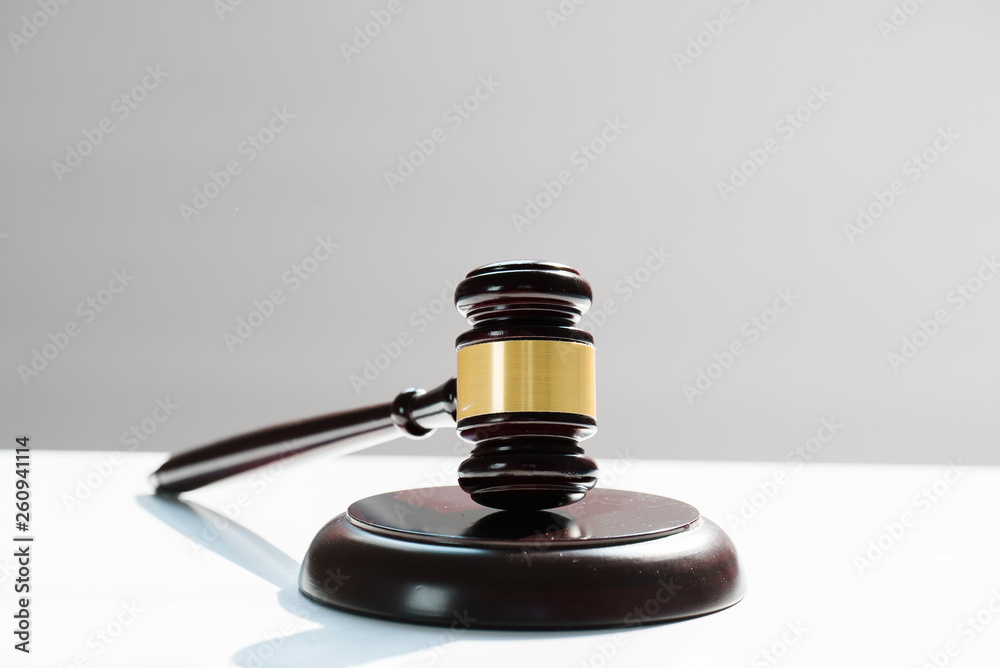 Law and Justice concept image, Gray background