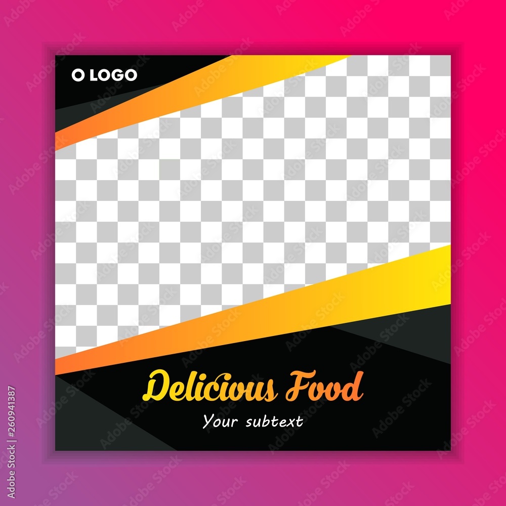 Food Restaurant Social Banner Template Vector