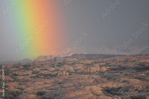 Rainbow Close In Desert