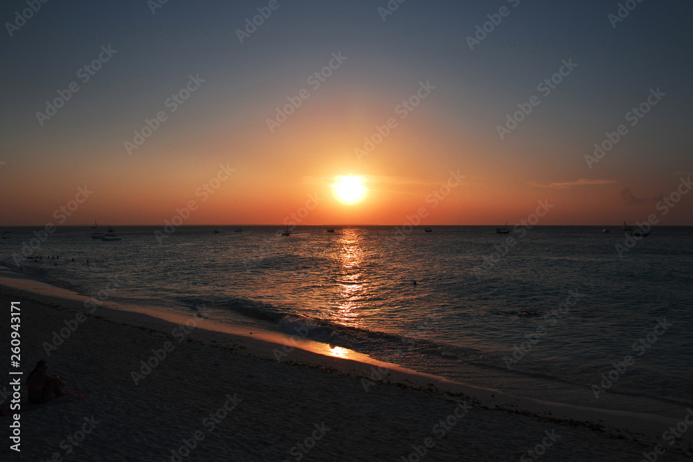 Sunset, Zanzibar,  Indian ocean