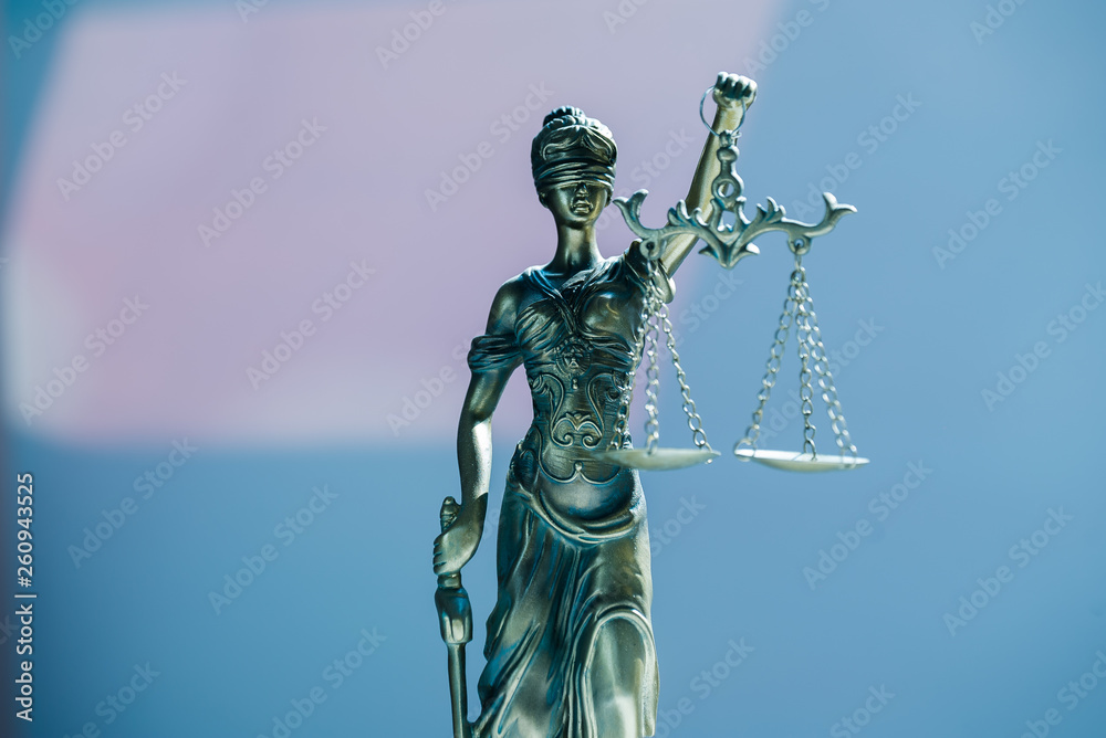 Law and Justice concept image, Gray background