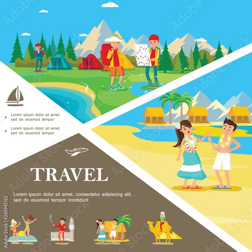 Flat Summer Travel Colorful Template