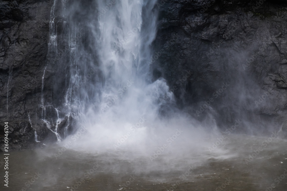 Close up on end of Maletsunyane waterfall in in Semonkong, Lesotho, Southern Africa Close up on end of Maletsunyane waterfall in in Semonkong, Lesotho, Southern Africa
