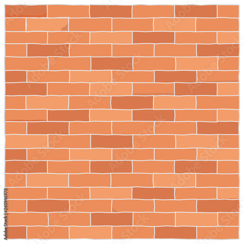Red brick wall background. Texture pattern vector.