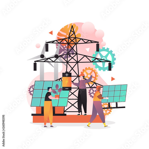 Green energy vector concept for web banner, website page