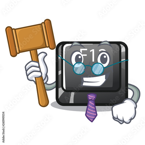 Judge f12 button installed on cartoon computer