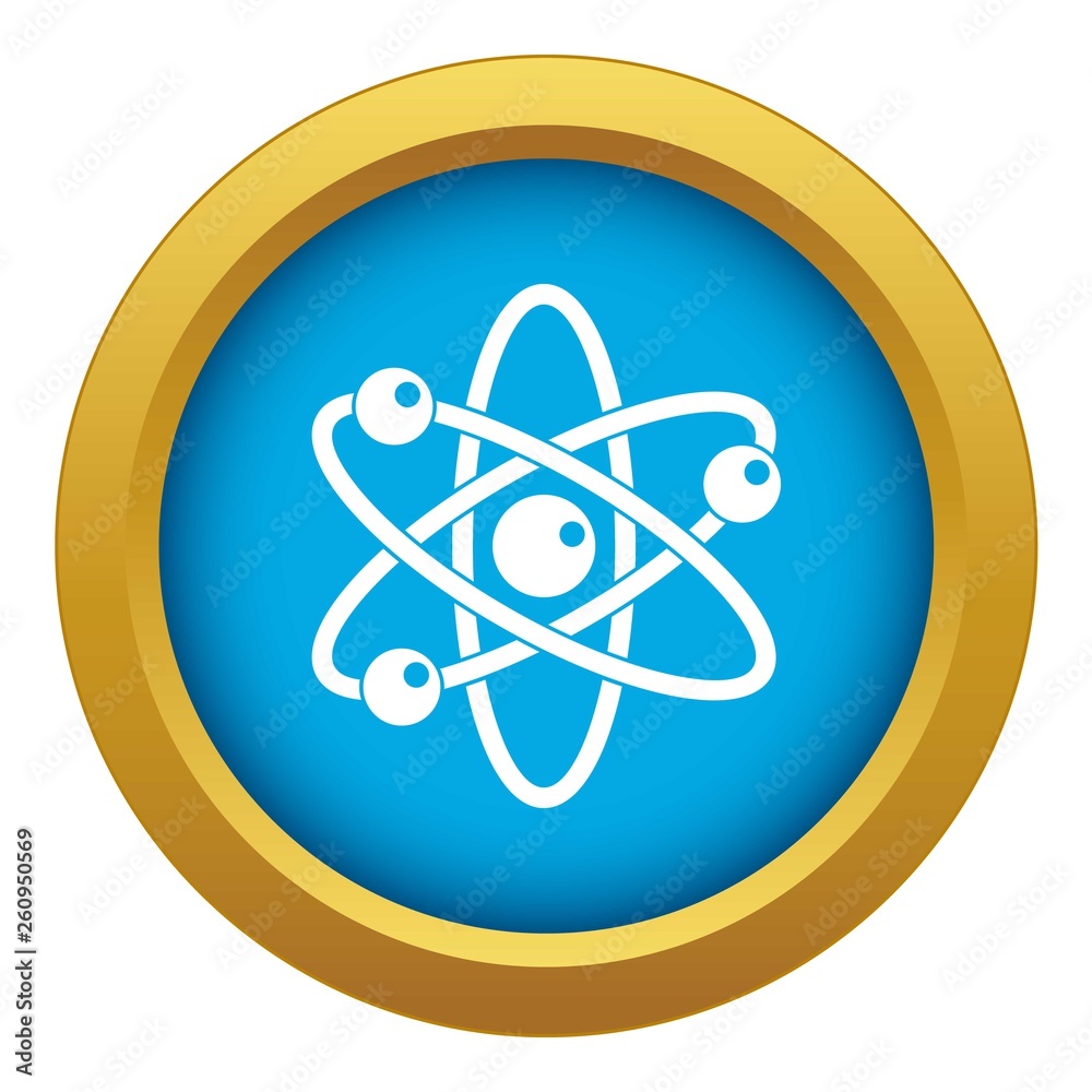 Atom with electrons icon blue vector isolated on white background for any design