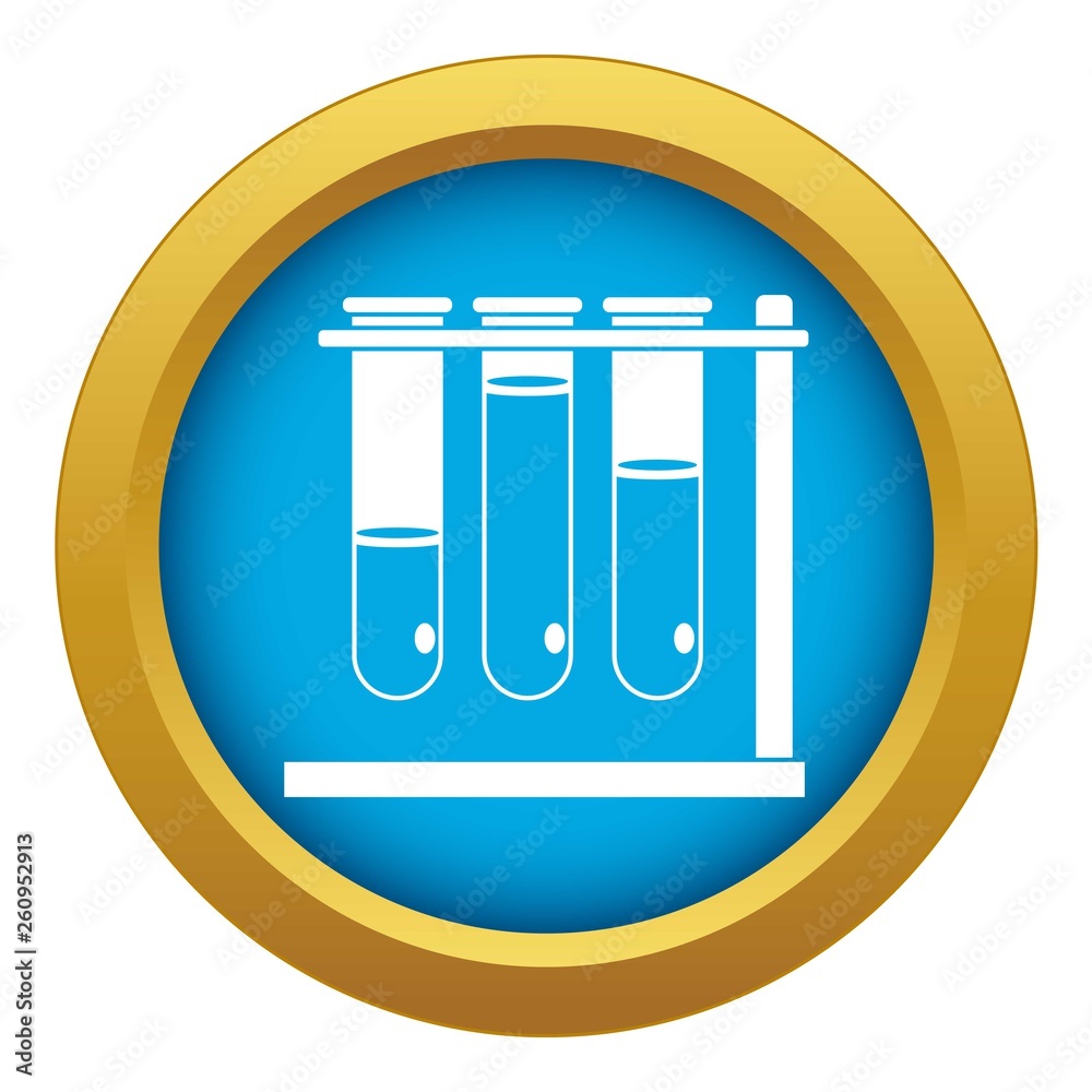 Three beakers icon blue vector isolated on white background for any design Three beakers icon blue vector isolated on white background for any design