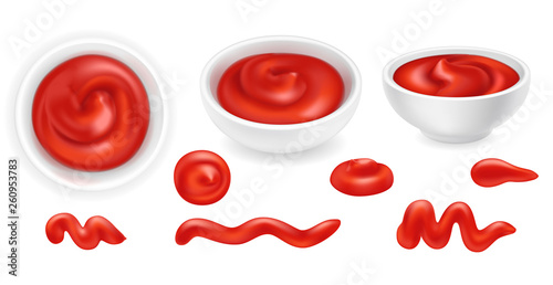 Ketchup in bowl and spoon