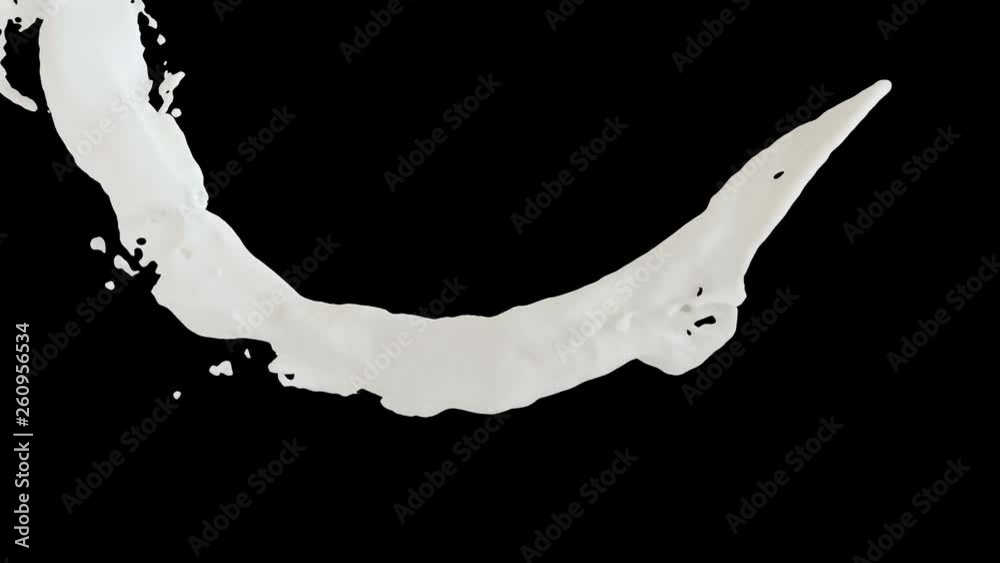 3D animation of a milk flow with alpha layer