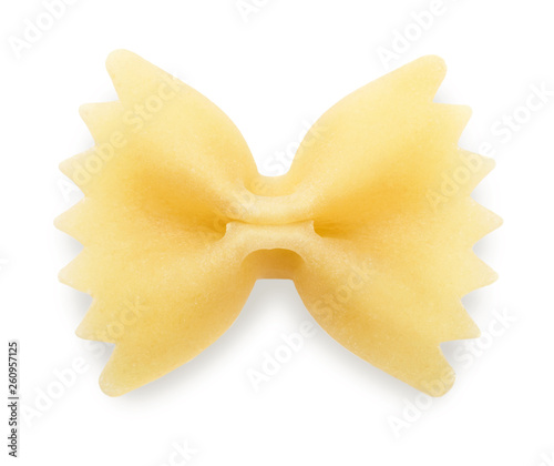 Close-up farfalle.  Italian pasta isolated on white background . photo