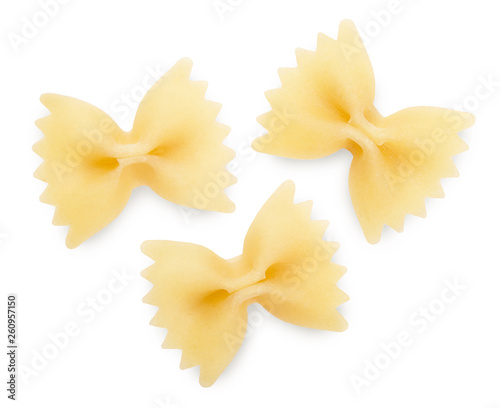Fototapeta Naklejka Na Ścianę i Meble -  Close-up farfalle.  Italian pasta isolated on white background .
