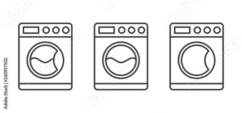 Washing Machine Vector Icon.