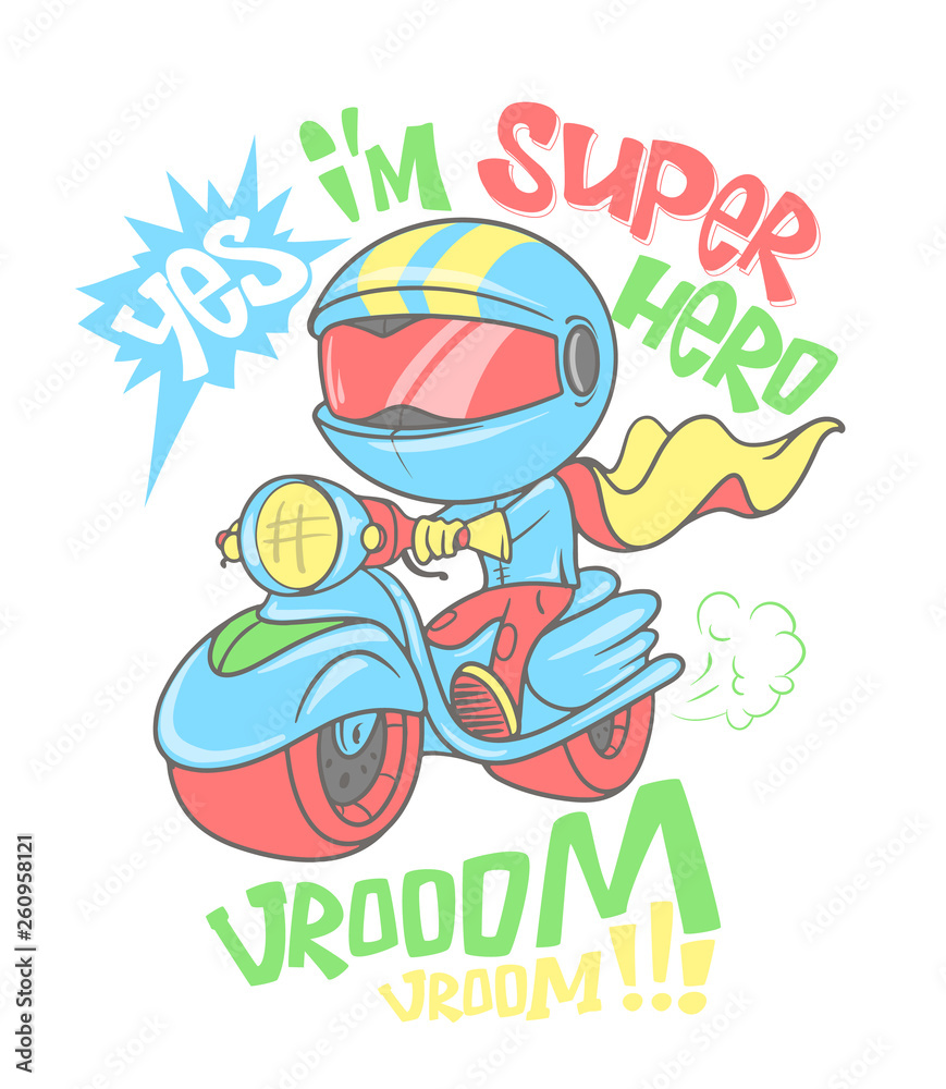 Cool scooter shirt print design, vector illustration Cool scooter shirt print design, vector illustration
