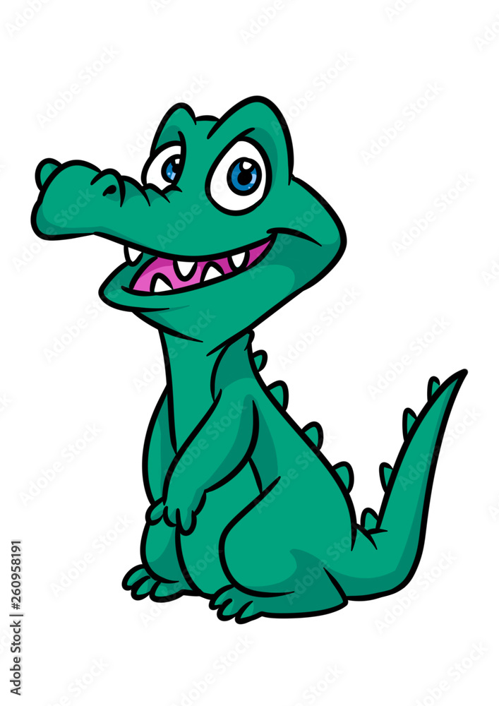 Obraz premium Crocodile funny cartoon illustration isolated image 
