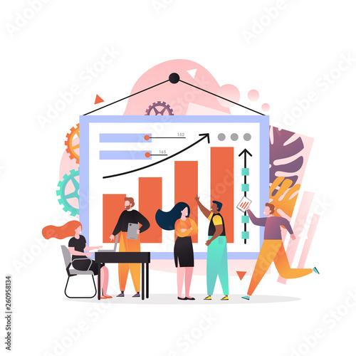 Business team vector concept for web banner, website page