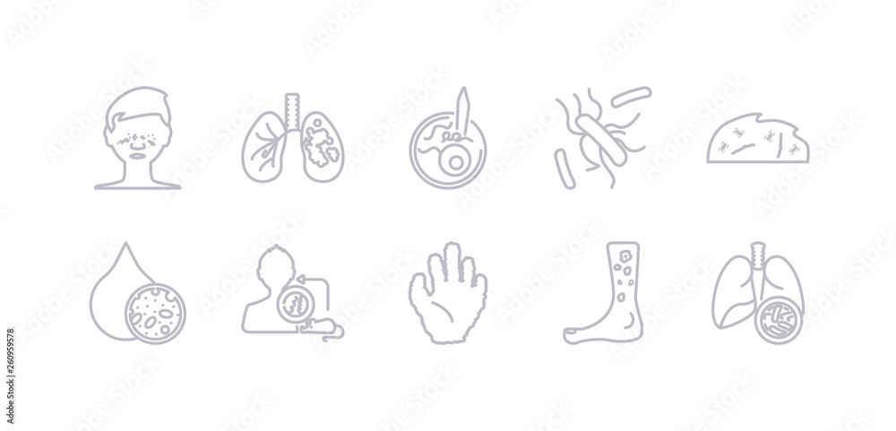 simple gray 10 vector icons set such as kidney stone disease, kuru, kwashiorkor, laryngitis, lead poisoning, legionellosis, leishmaniasis. editable vector icon pack simple gray 10 vector icons set such as kidney stone disease, kuru, kwashiorkor, laryngitis, lead poisoning, legionellosis, leishmaniasis. editable vector icon pack