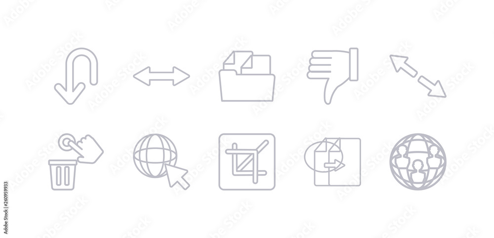 simple gray 10 vector icons set such as connections, copy, crop, cursor, delete, diagonal arrow, dislike. editable vector icon pack simple gray 10 vector icons set such as connections, copy, crop, cursor, delete, diagonal arrow, dislike. editable vector icon pack