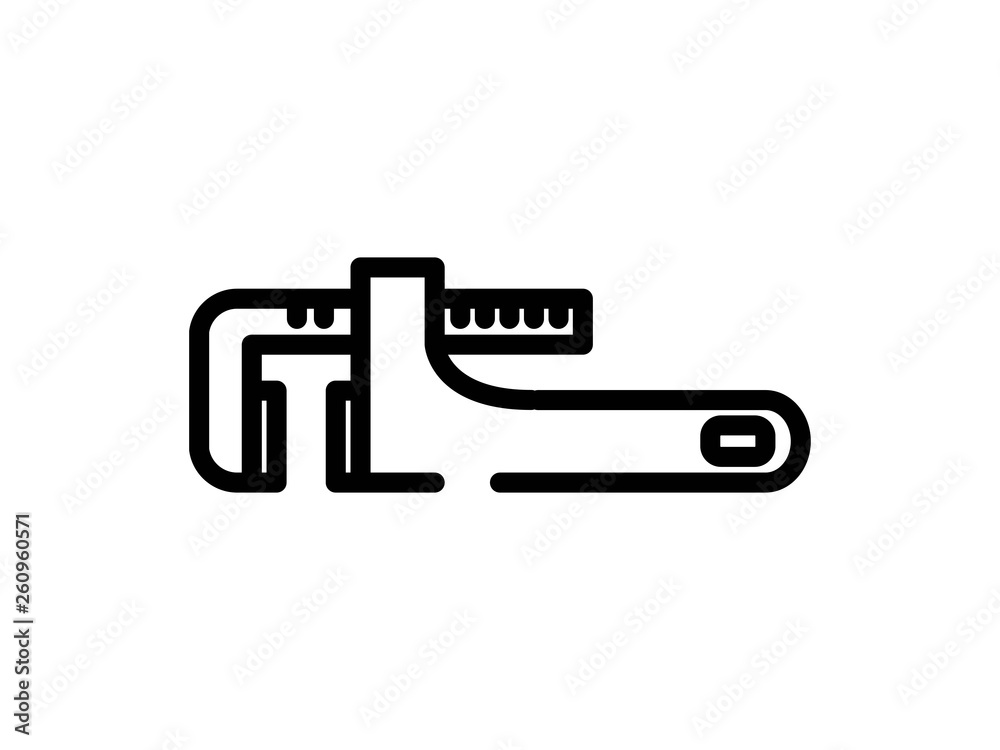 Fototapeta premium monkey wrench line vector icon