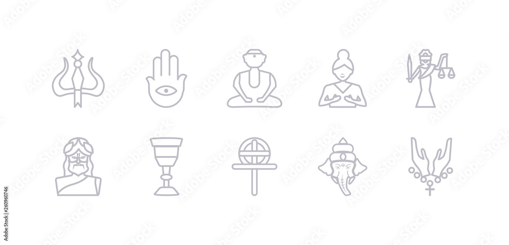 simple gray 10 vector icons set such as faith, ganesha, gnosticism, goblet, god, goddess, gospel. editable vector icon pack simple gray 10 vector icons set such as faith, ganesha, gnosticism, goblet, god, goddess, gospel. editable vector icon pack