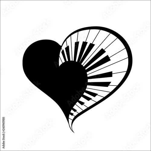 isolate big symbol of love music. vector